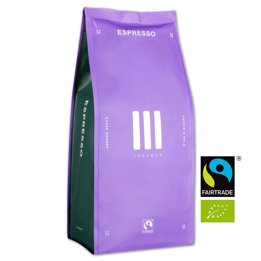 III FREUNDE Espresso ganze Bohnen - Bio & Fairtrade