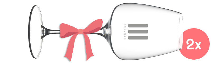 2x III FREUNDE Weinglas