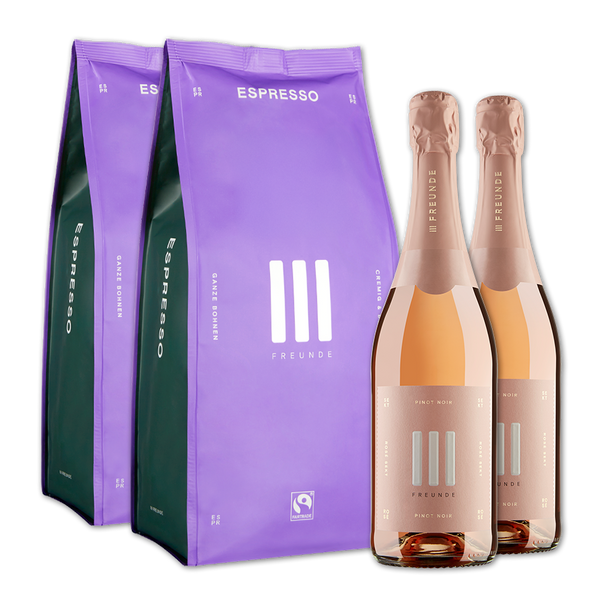 III Freunde Brunch-Bundle mit Kaffee und Pinot Noir Rosé Sekt